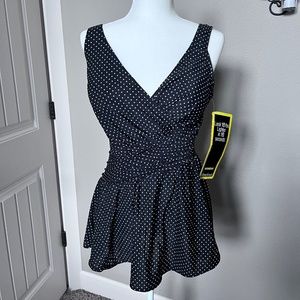 Miraclesuit, Black w/White Polka Dots ,16W NWT